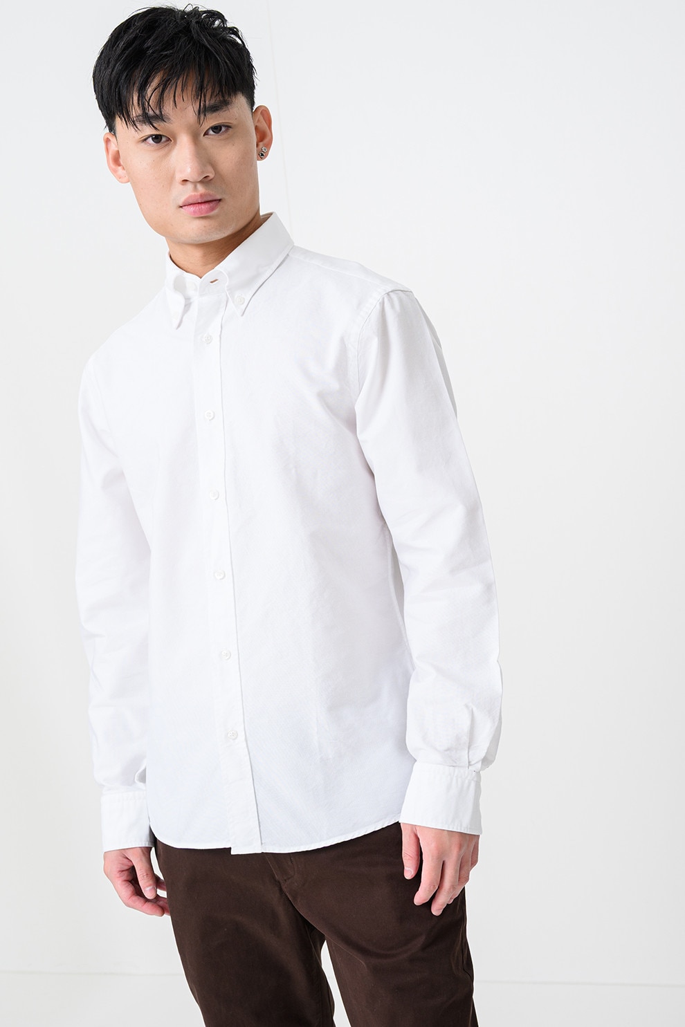 Tommy Hilfiger, Camasa regular-fit cu guler Oxford, Alb, L