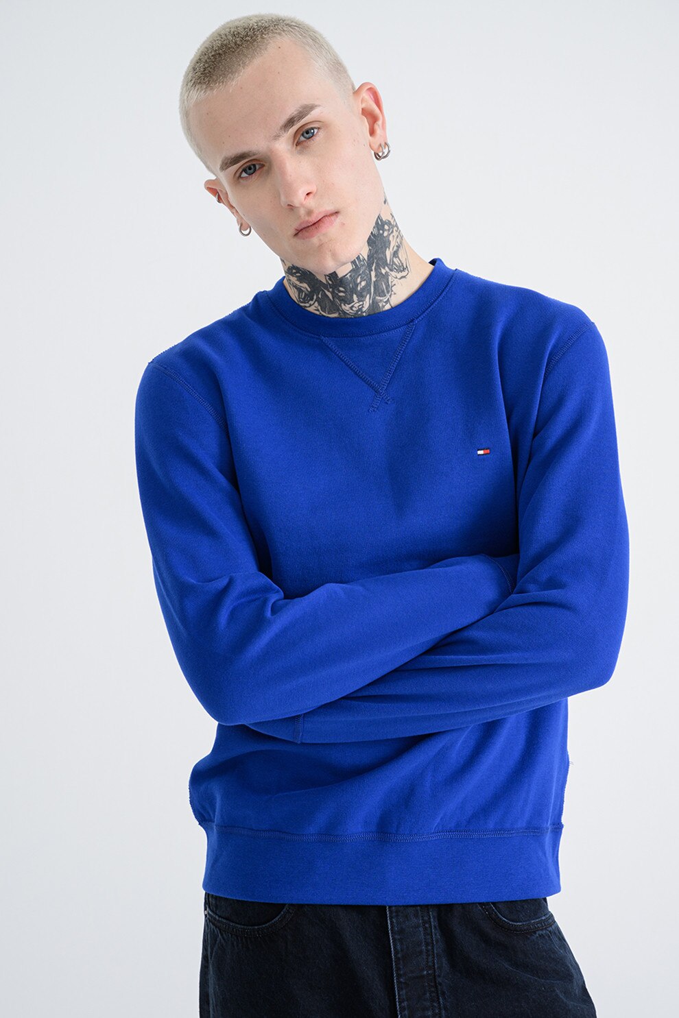 Tommy Hilfiger, Hanorac cu broderie logo, Bleumarin, XL - eMAG.ro
