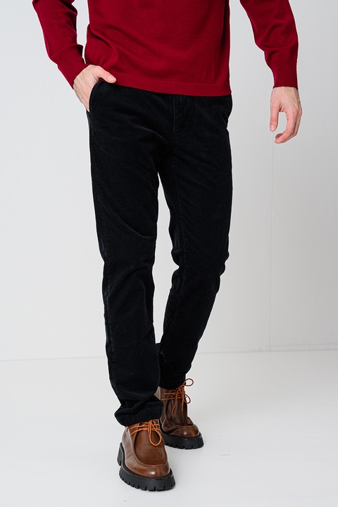 Tommy Hilfiger, Pantaloni regular-fit din bumbac cu model uni, Albastru ultramarin