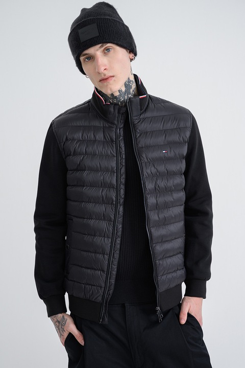 Tommy Hilfiger, Vesta matlasata cu buzunare laterale, Negru, 2XL