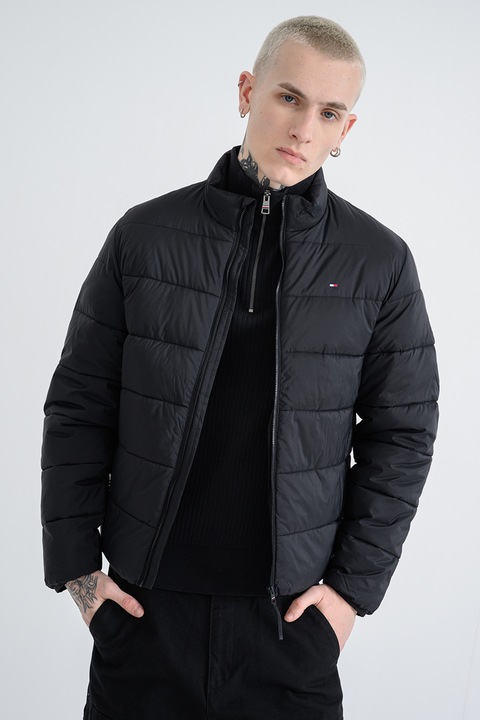 Tommy Hilfiger, Капитонирано зимно яке с миди яка, Избеляло черно