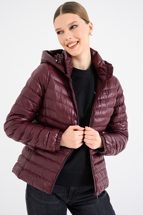 Tommy Hilfiger, Cipzáros vízlepergető télikabát, Szilvalila