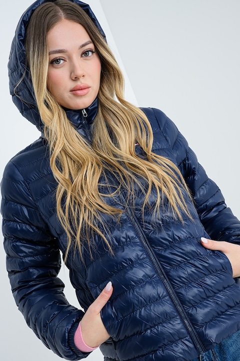 Tommy Hilfiger, Cipzáros vízlepergető télikabát, Tengerészkék