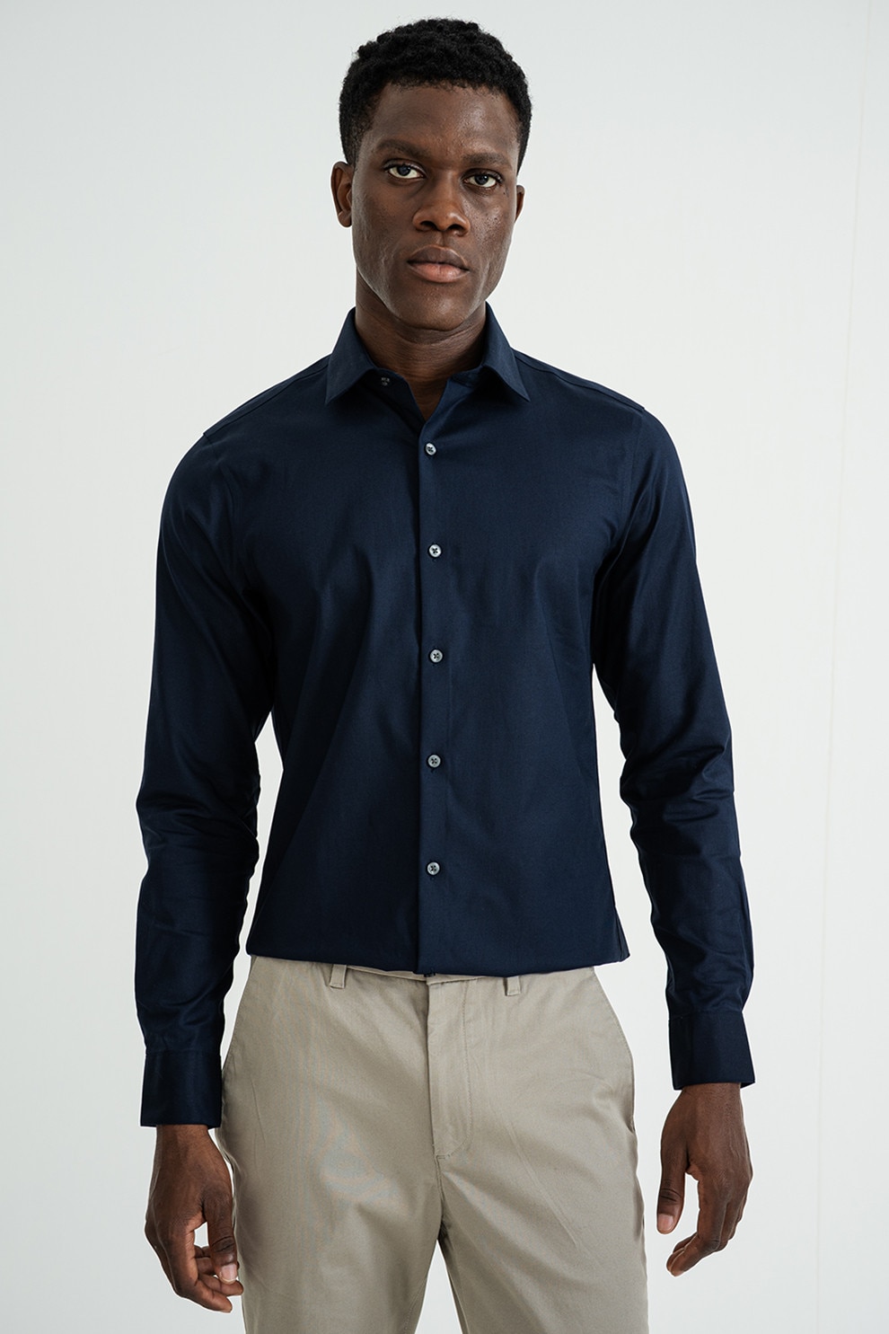 CALVIN KLEIN, Camasa slim-fit cu model uni, Albastru ultramarin, 42