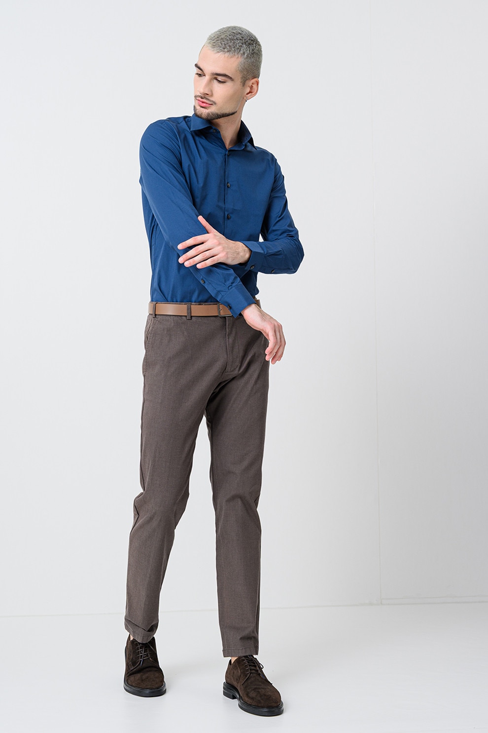 CALVIN KLEIN, Camasa slim fit, Albastru inchis, 39