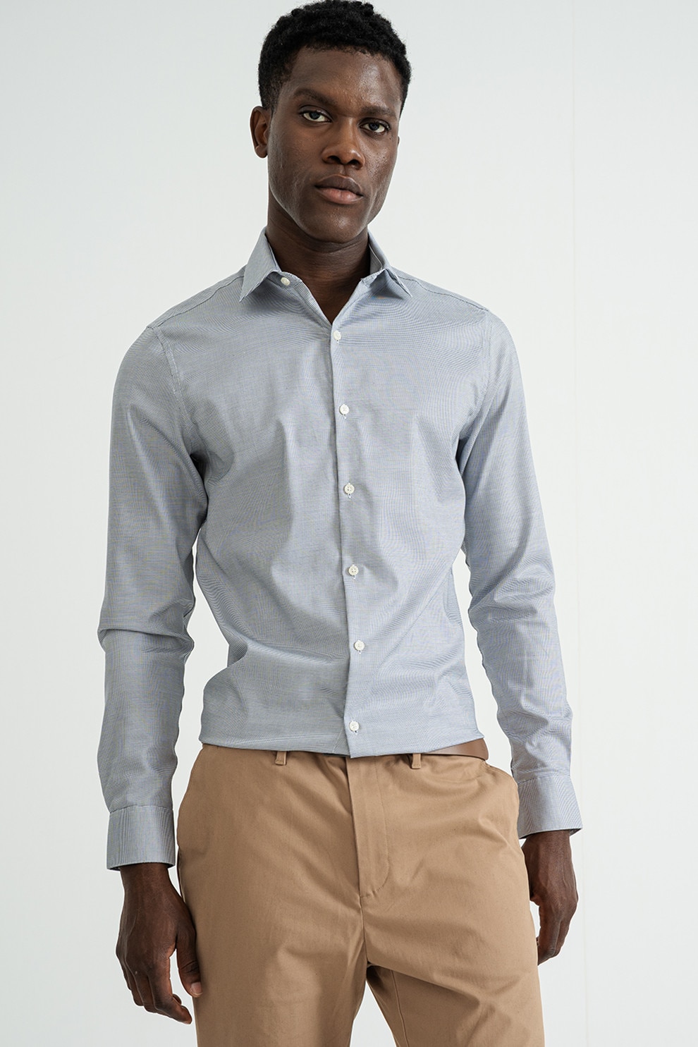 CALVIN KLEIN, Camasa slim fit cu mansete cu nasturi, Alb, Negru, 38