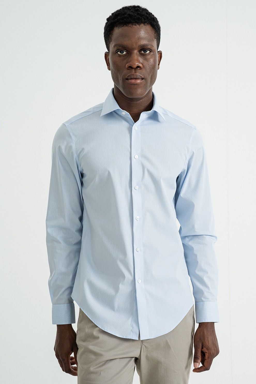 CALVIN KLEIN, Camasa regular fit din amestec de bumbac, Albastru pastel, 38