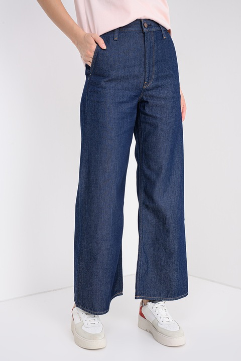 CALVIN KLEIN, Blugi cu croiala ampla si talie inalta, Albastru, 30