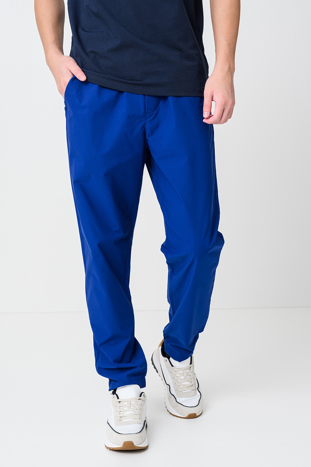 CALVIN KLEIN, Pantaloni de trening cu buzunare laterale si model uni, Albastru royal, L