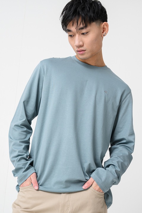 CALVIN KLEIN, Памучна блуза, Петролно синьо