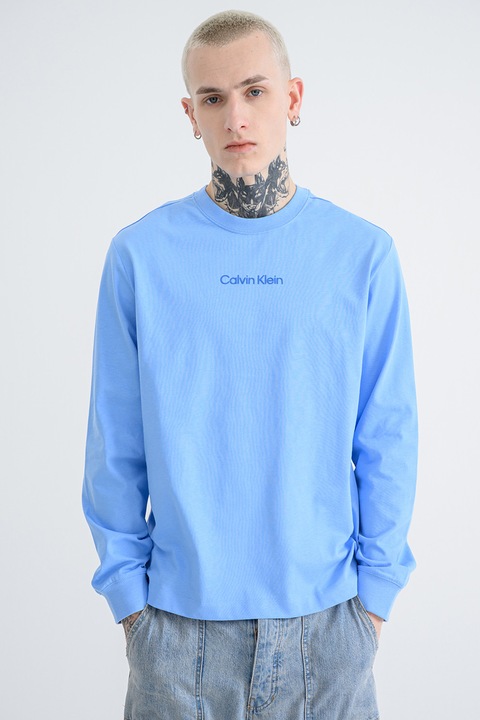 CALVIN KLEIN, Свободна памучна блуза, Син