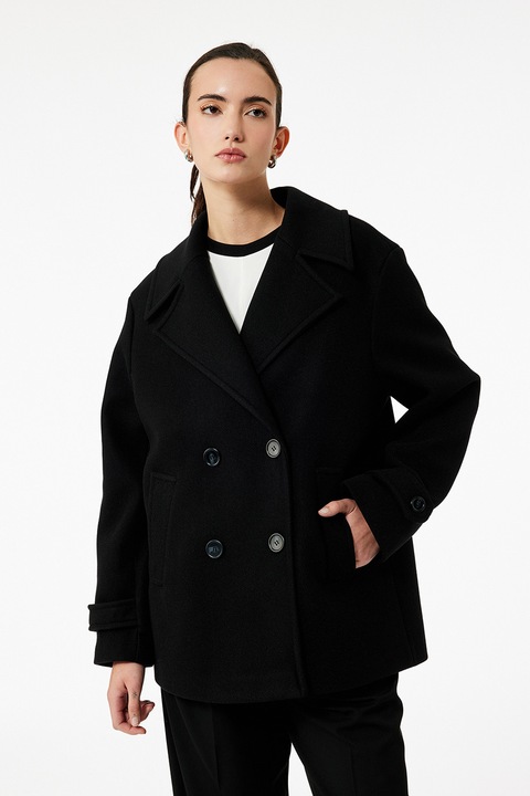 KOTON, Haina cu doua randuri de nasturi, Negru, L