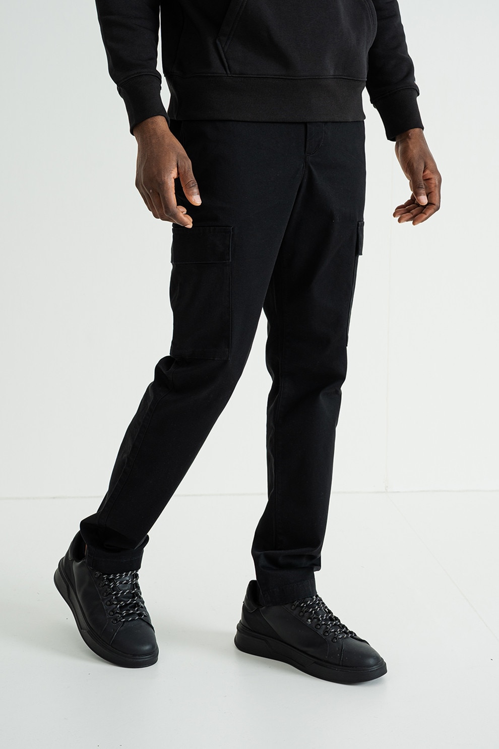 CALVIN KLEIN, Pantaloni cargo slim fit, Negru, W34-L32