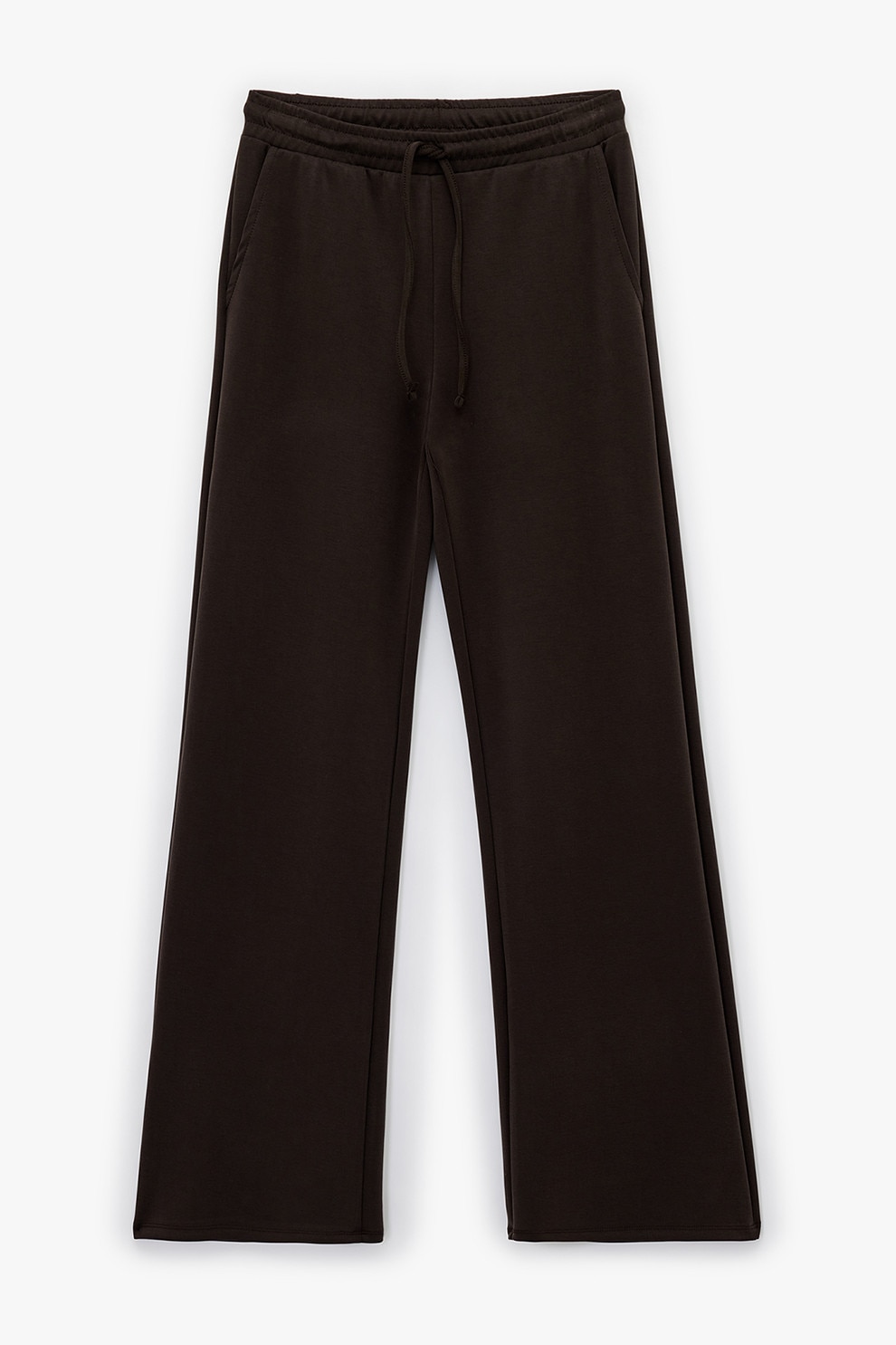KOTON, Pantaloni de trening din amestec de lyocell cu snururi, Maro inchis, L