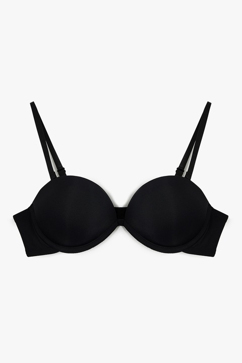 KOTON, Sutien push-up cu sustinere metalica, Negru, 75B
