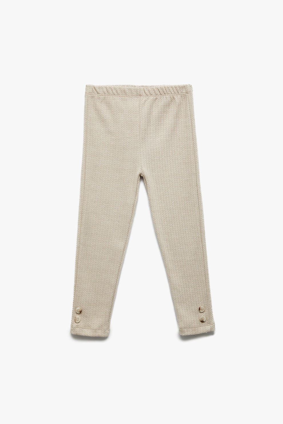 KOTON, Pantaloni din amestec de bumbac cu talie elastica, Maro nisip, 92-98 CM