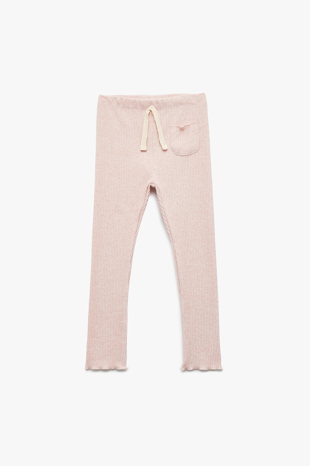KOTON, Pantaloni din amestec de bumbac cu talie elastica, Roz deschis, 74-80 CM