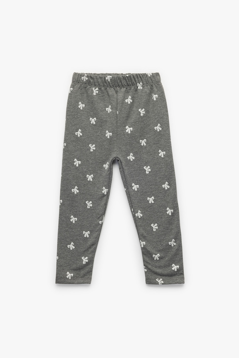 KOTON, Pantaloni cu talie elastica si imprimeu, Alb, Gri inchis, 98-104 CM
