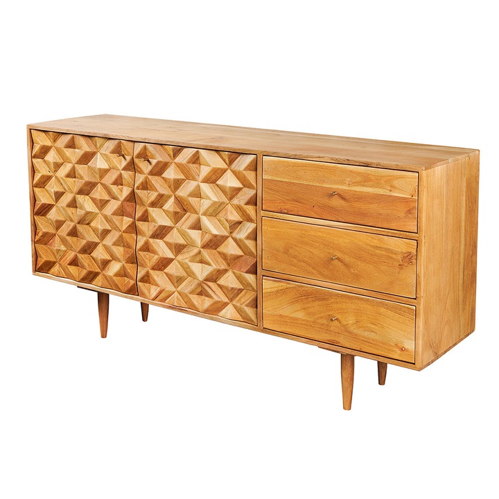 Bufet inferior maro din lemn 145 cm Alpine The Home Collection