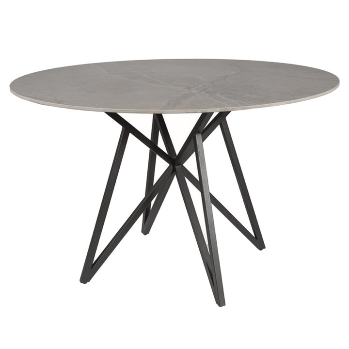 Masa dining gri/neagra din metal 120 cm Murano The Home Collection