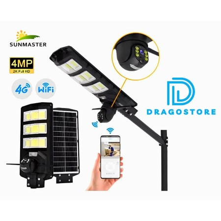 Sunmaster Led 450W LED napelemes lámpa WiFi/4G megfigyelő kamerával – SUNMASTER, 4MP ...