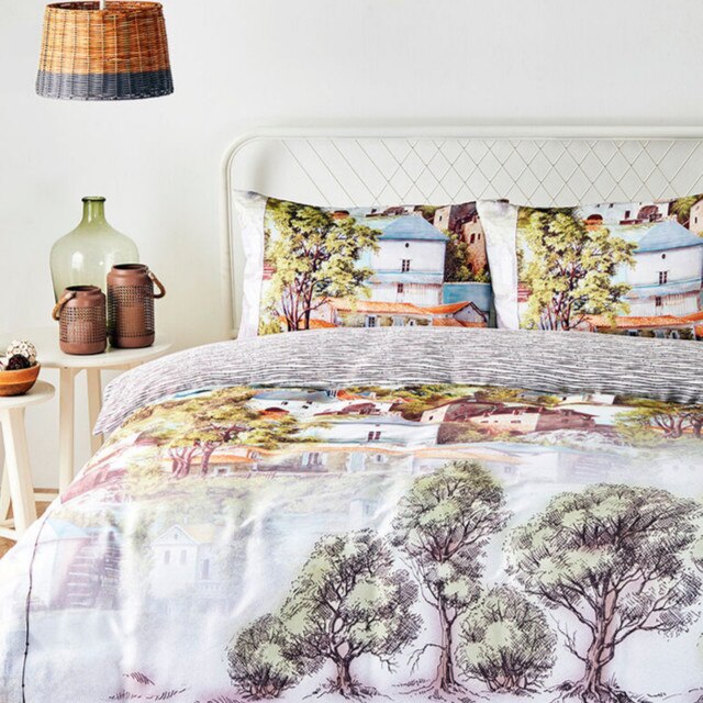 Lenjerie de pat TOUN pentru 2 persoane, 4 piese, 200x220 / 50x70, 100% bumbac satinat