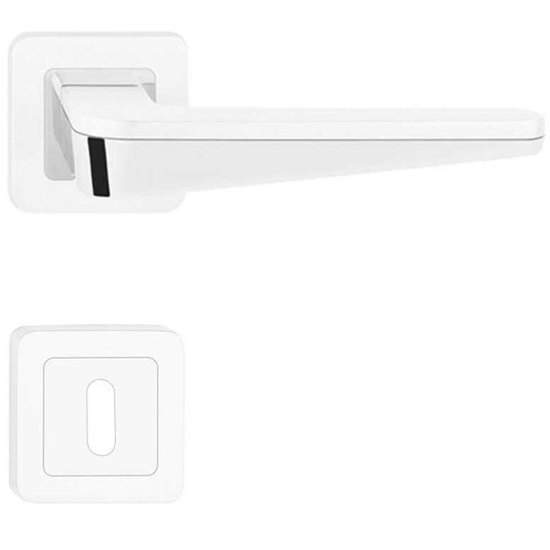 Manere DUO crom satin cu rozeta cheie