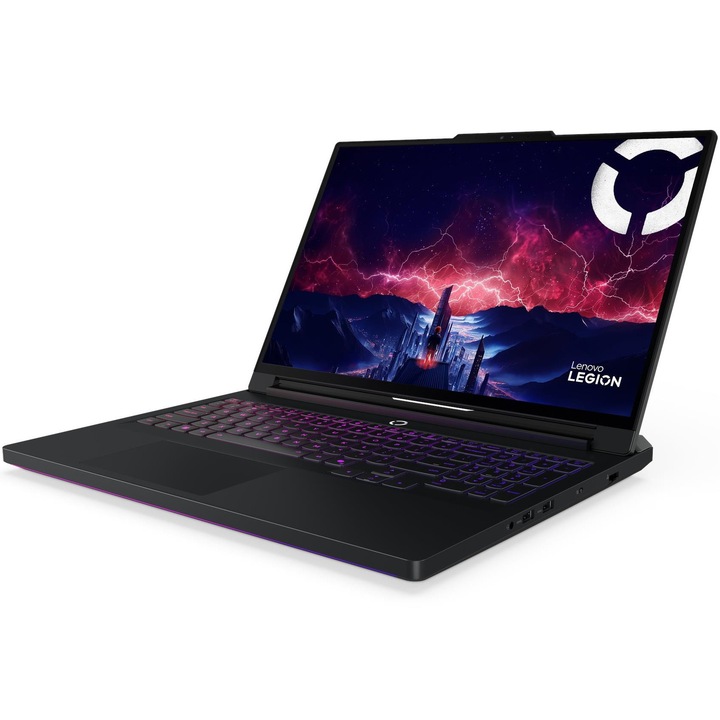 Laptop Gaming Lenovo Legion Pro 7 16AFR10H cu procesor AMD Ryzen™ 9 9955HX3D pana la 5.4GHz, 16" WQXGA, OLED, 240Hz, 64GB DDR5 RAM, 1TB SSD, NVIDIA® GeForce RTX™ 5080 16GB GDDR7, No OS, Eclipse Black