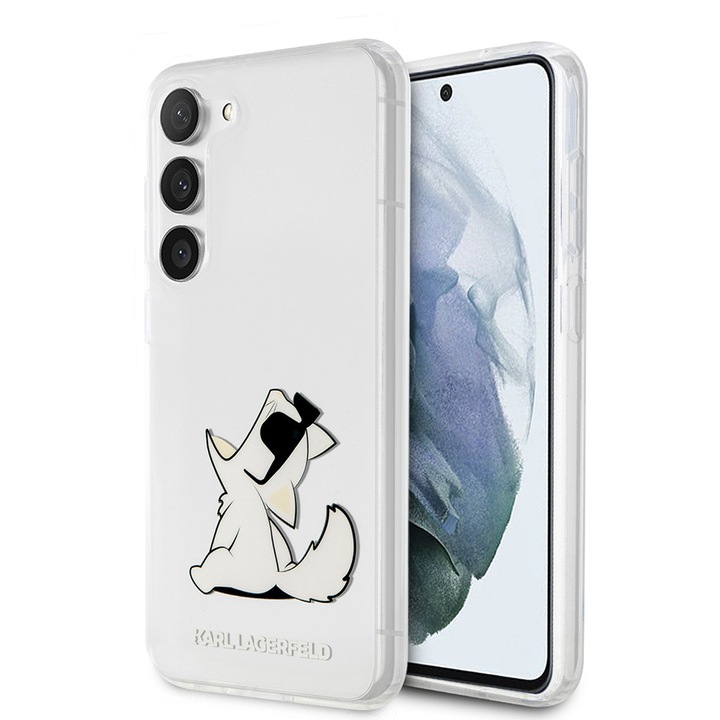 Carcasa transparentă TPU Samsung Galaxy S23 Plus, Karl Lagerfeld, design Choupette Fun