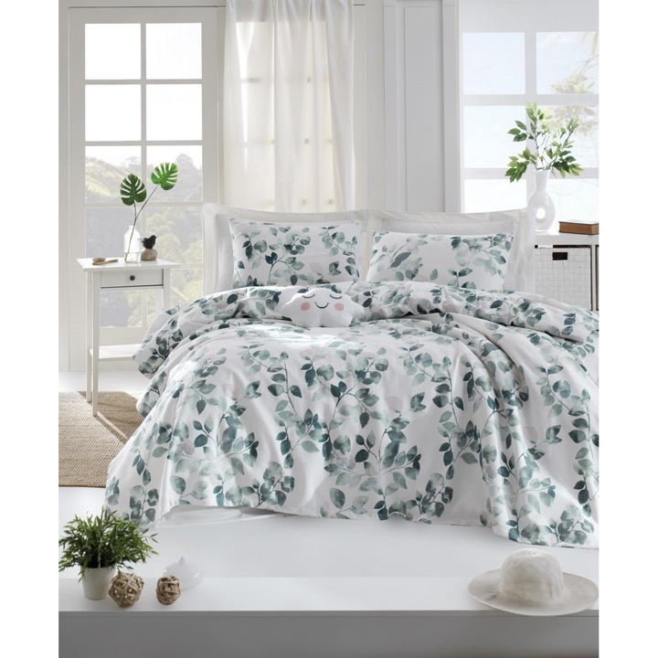 Lenjerie pat multicolora din bumbac Sabine Double The Home Collection