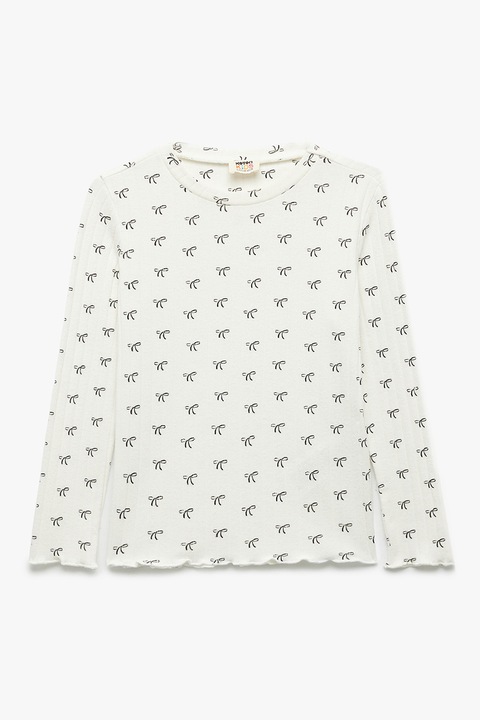 KOTON, Bluza cu imprimeu grafic, Alb fildes/Negru