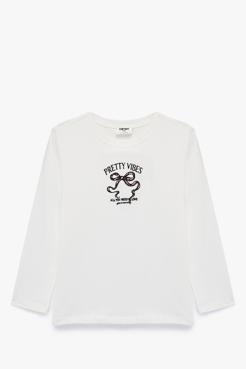 KOTON, Bluza cu imprimeu grafic, Negru/Alb murdar/Roz