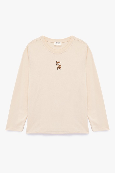 KOTON, Bluza cu detaliu brodat, Piersica