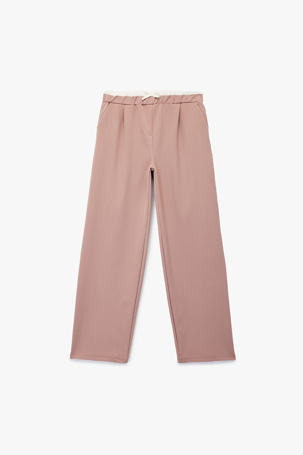 KOTON, Pantaloni drepti cu buzunare, Roz prafuit, 122-128 CM