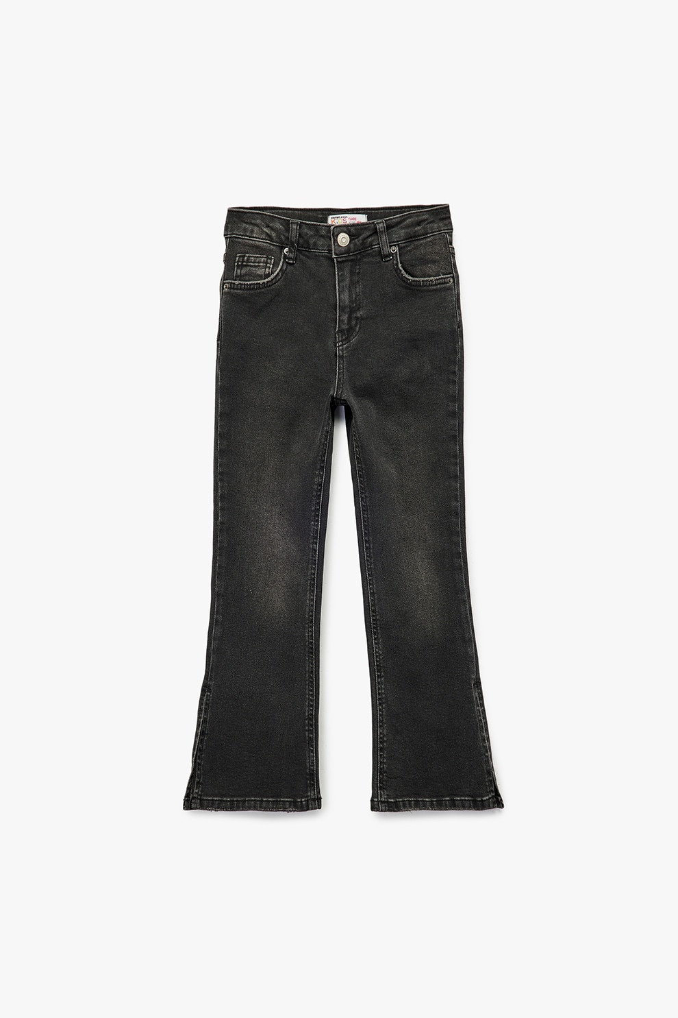KOTON, Blugi slim fit evazati, Negru stins, 146-152 CM
