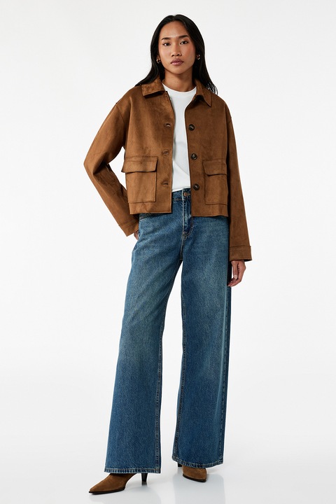 KOTON, Blugi uni cu croiala ampla, Albastru