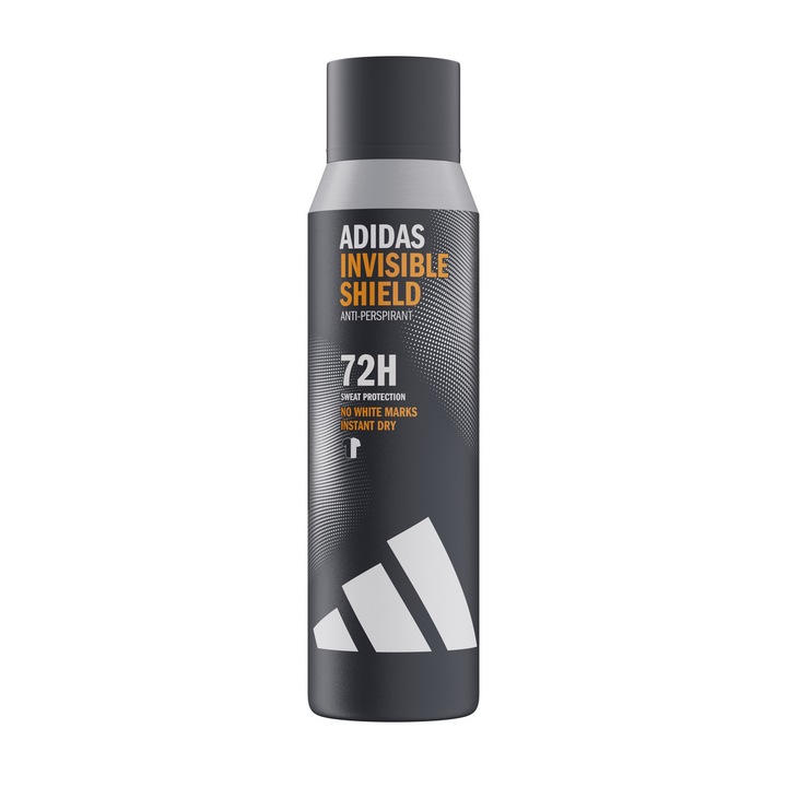 Deodorant spray antiperspirant adidas Invisible Shields pentru barbati, 150 ml
