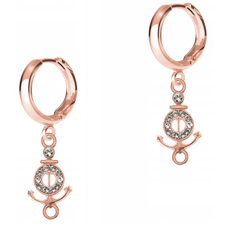 Cercei Dama, Larezo, Argint 925 Acoperit Cu Roz 750, Inaltimea Bridei 17mm, Set Cu Cutie Pentru Bijuterii, Roz