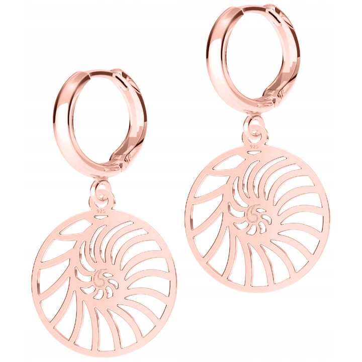 Cercei Dama, Larezo, Argint 925 Acoperit Cu Roz 750, Inaltime 17mm, Set Cu Cutie, Roz