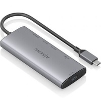 Dockstation Aisens ASUC-6P029-GR, gri, aluminiu, 4K Ultra HD, plug and play