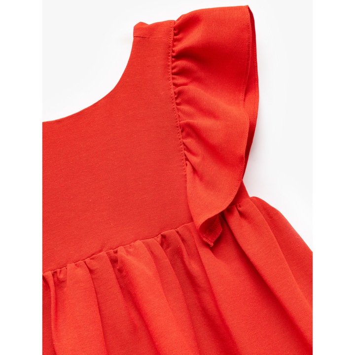 KOTON, Rochie fara maneci din amestec de in, Rosu