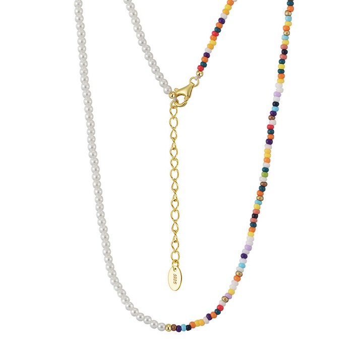 Colier argint 925 placat cu aur 14K cu perle, BeSpecial, CRR17