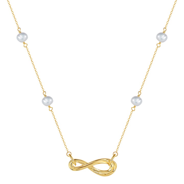 Colier argint 925 placat cu aur 14K cu perle naturale, BeSpecial, CRR26