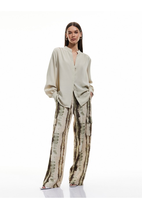 KOTON, Camasa vaporoasa cu maneci lungi, Verde, XS