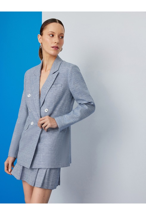 KOTON, Fusta mini plisata, Albastru