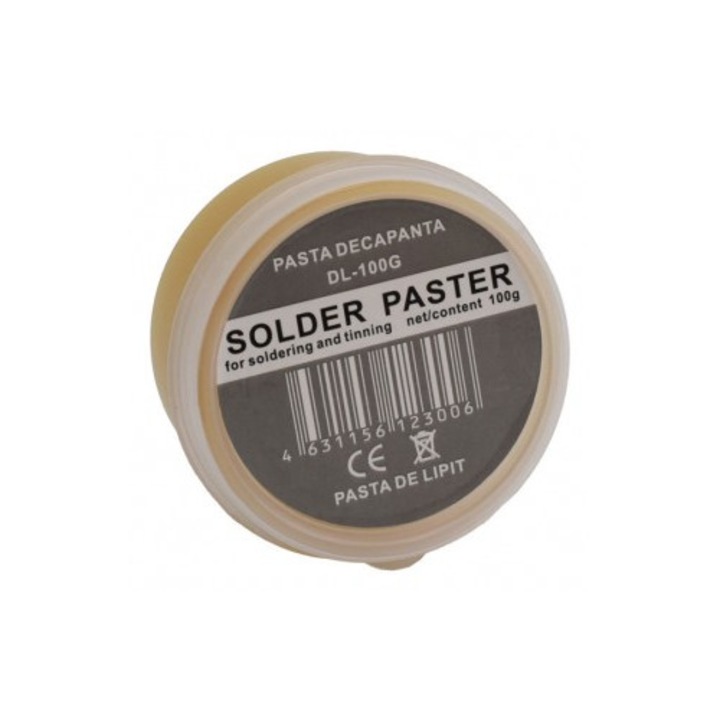 Pasta Decapanta pentru Lipituri calde cu Fludor, Cositor, utilizat in procesele de lipire in electronica si alte aplicatii care implica sudura moale, Cutie mare, 100g