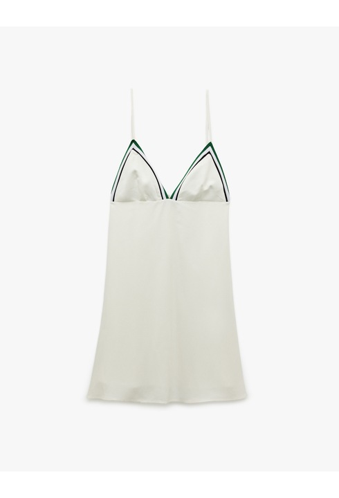 KOTON, Rochie mini cu decolteu in V, Alb, XS