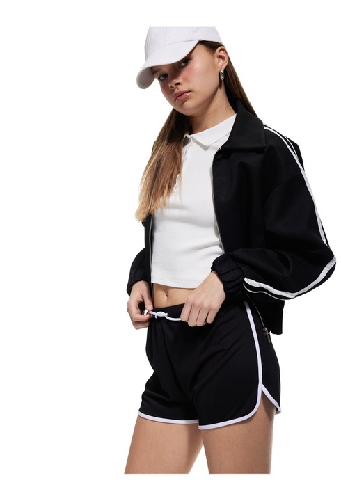 KOTON, Jacheta bomber cu fermoar, Negru, XS