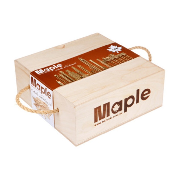 Комплект за конструиране от дърво Maple, 500 части, размер 120x24x8мм, включена кутия