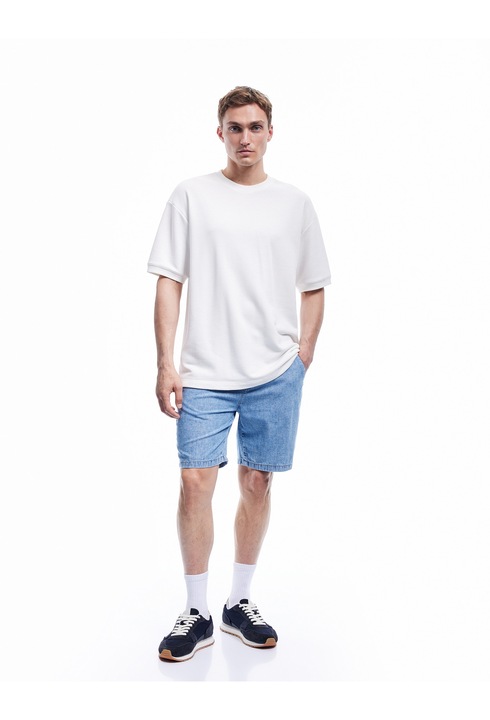 KOTON, Bermude cu aspect decolorat, Albastru indigo, 30